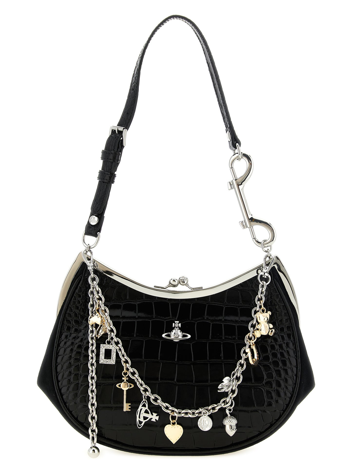 Black Calfskin Shoulder Bag