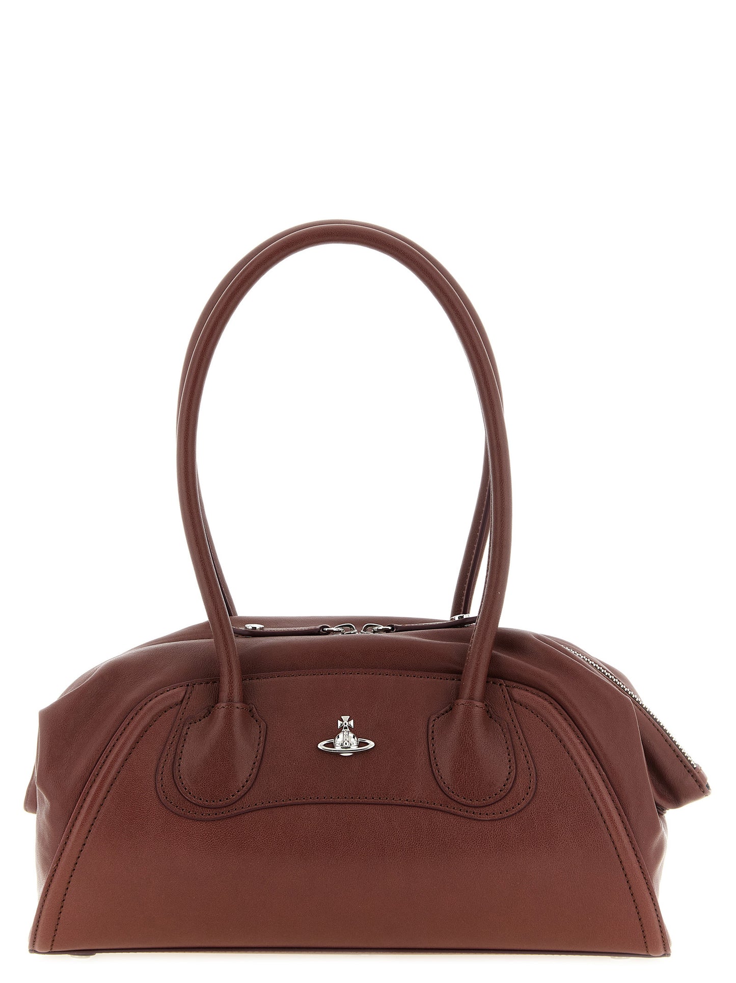 Brown Calfskin Shoulder Bag