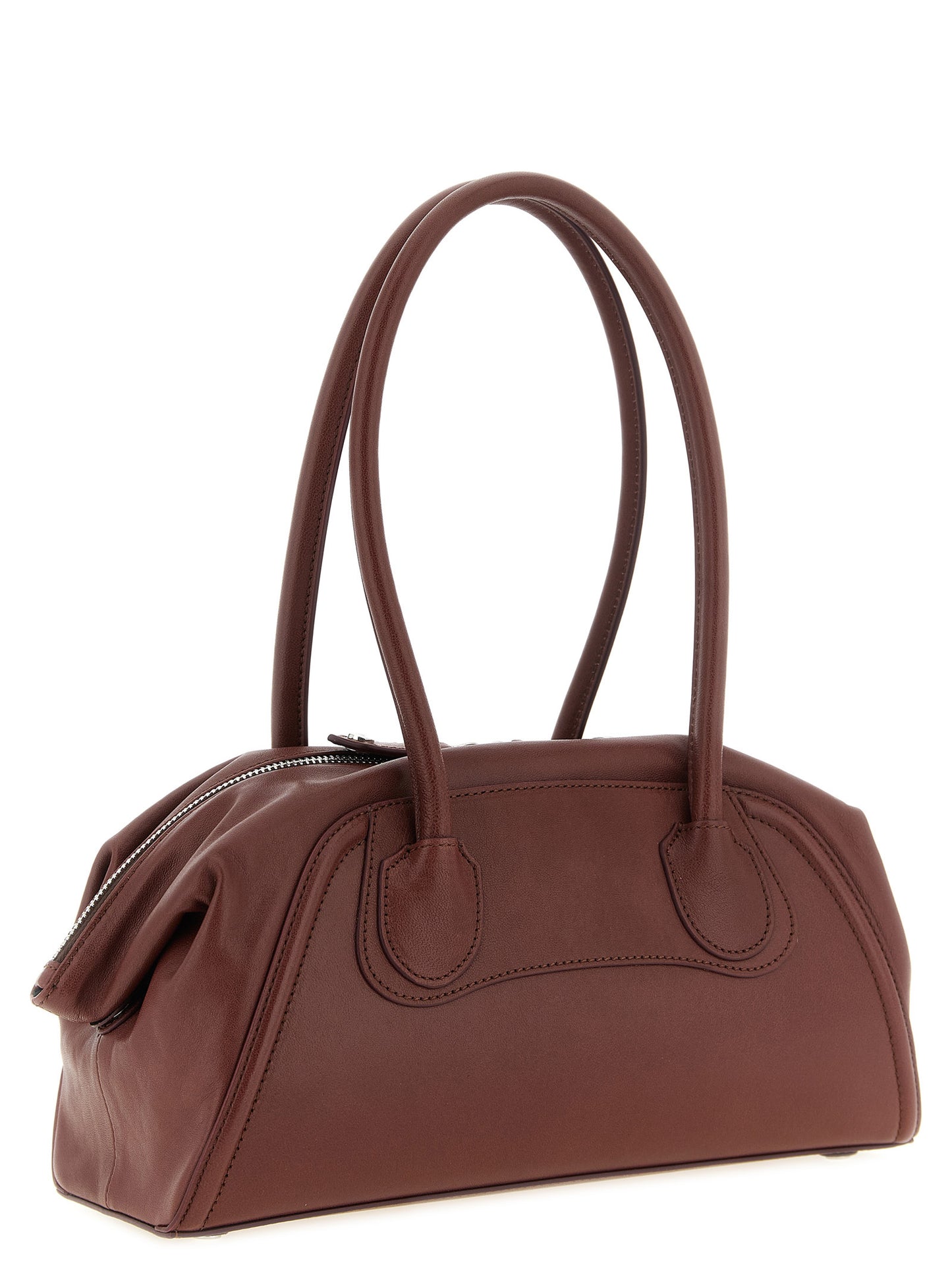 Brown Calfskin Shoulder Bag
