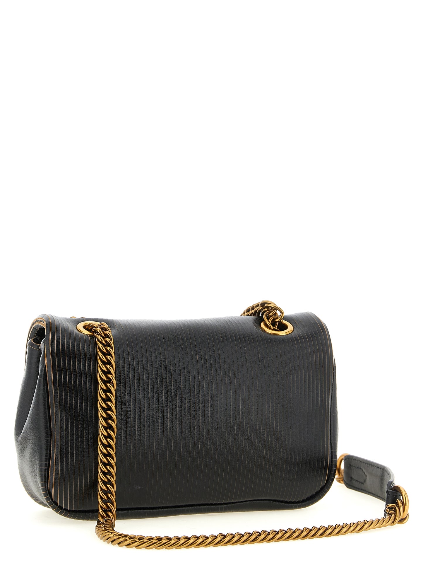 Black Calfskin Shoulder Bag