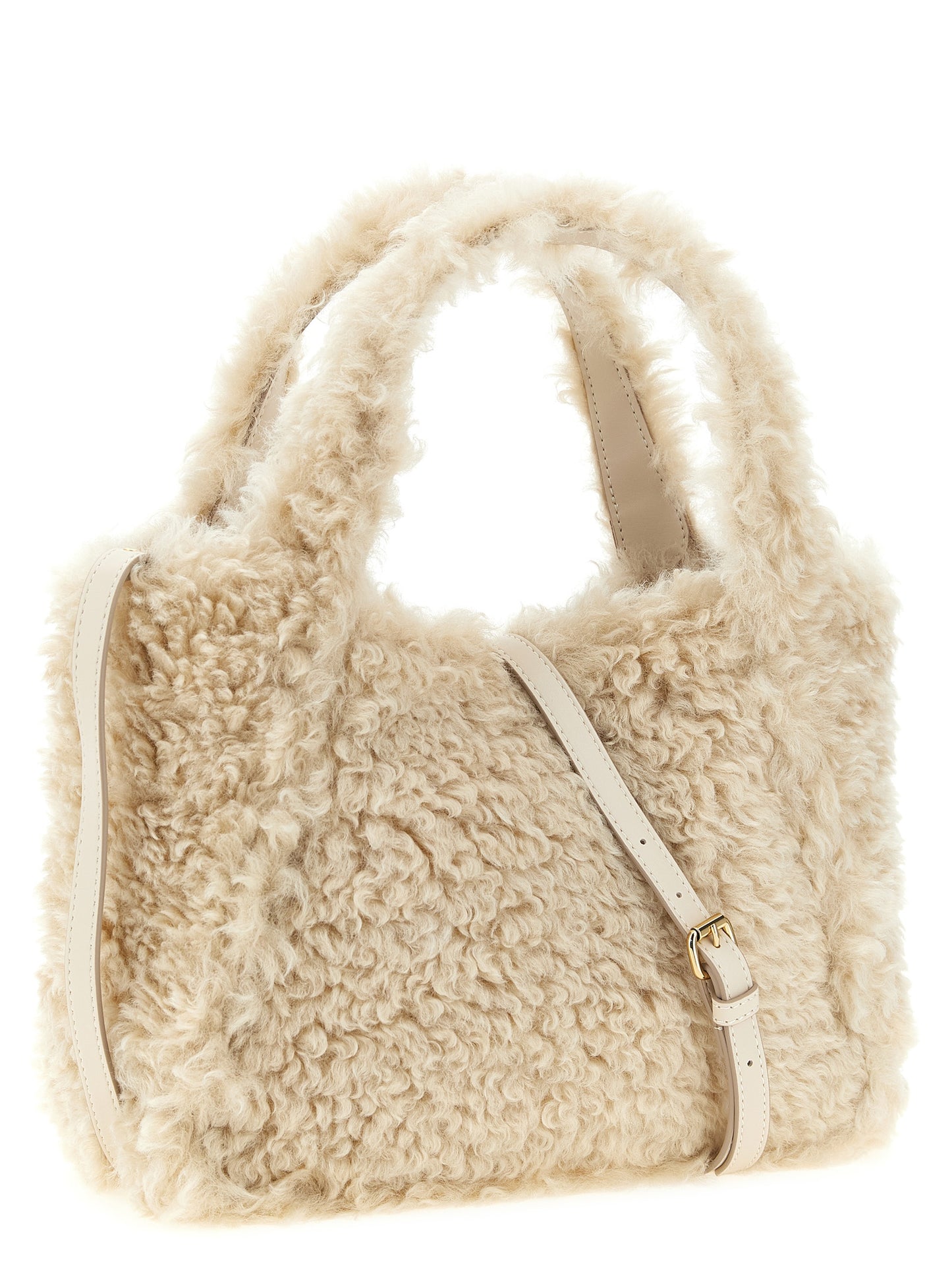 Beige Polyester Tote Bag