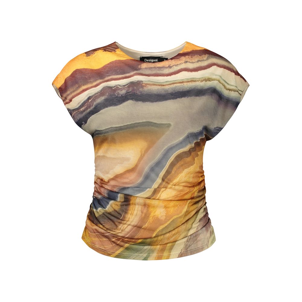 Beige Viscose Womens T-Shirt
