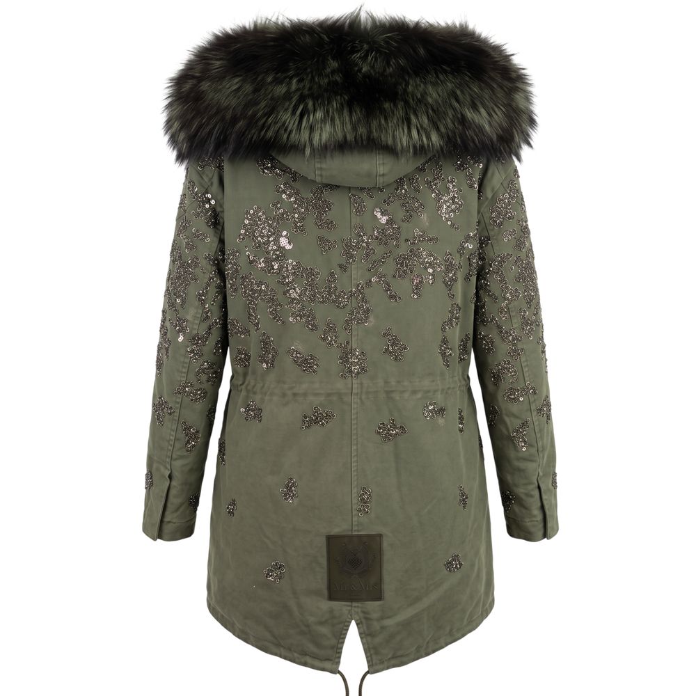Green Cotton Women Jacket