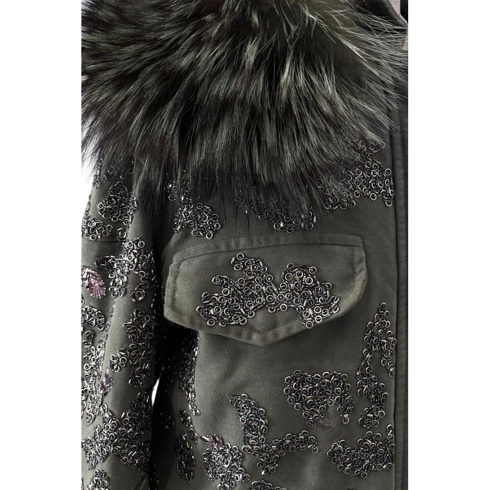 Green Cotton Women Jacket