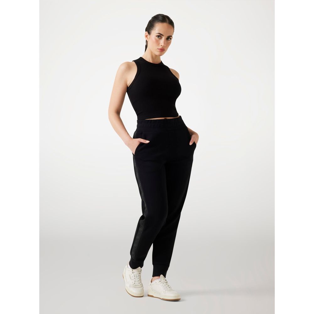 Black Polyester Joggers (Workout Pants)