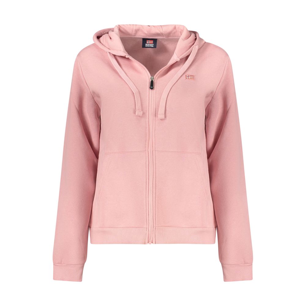 Rosa Cotton Women Sweatshirt with Zip and Pockets