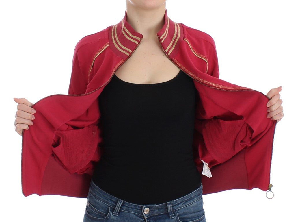 Pink Mock Zip Cardigan Sweatshirt Sweater