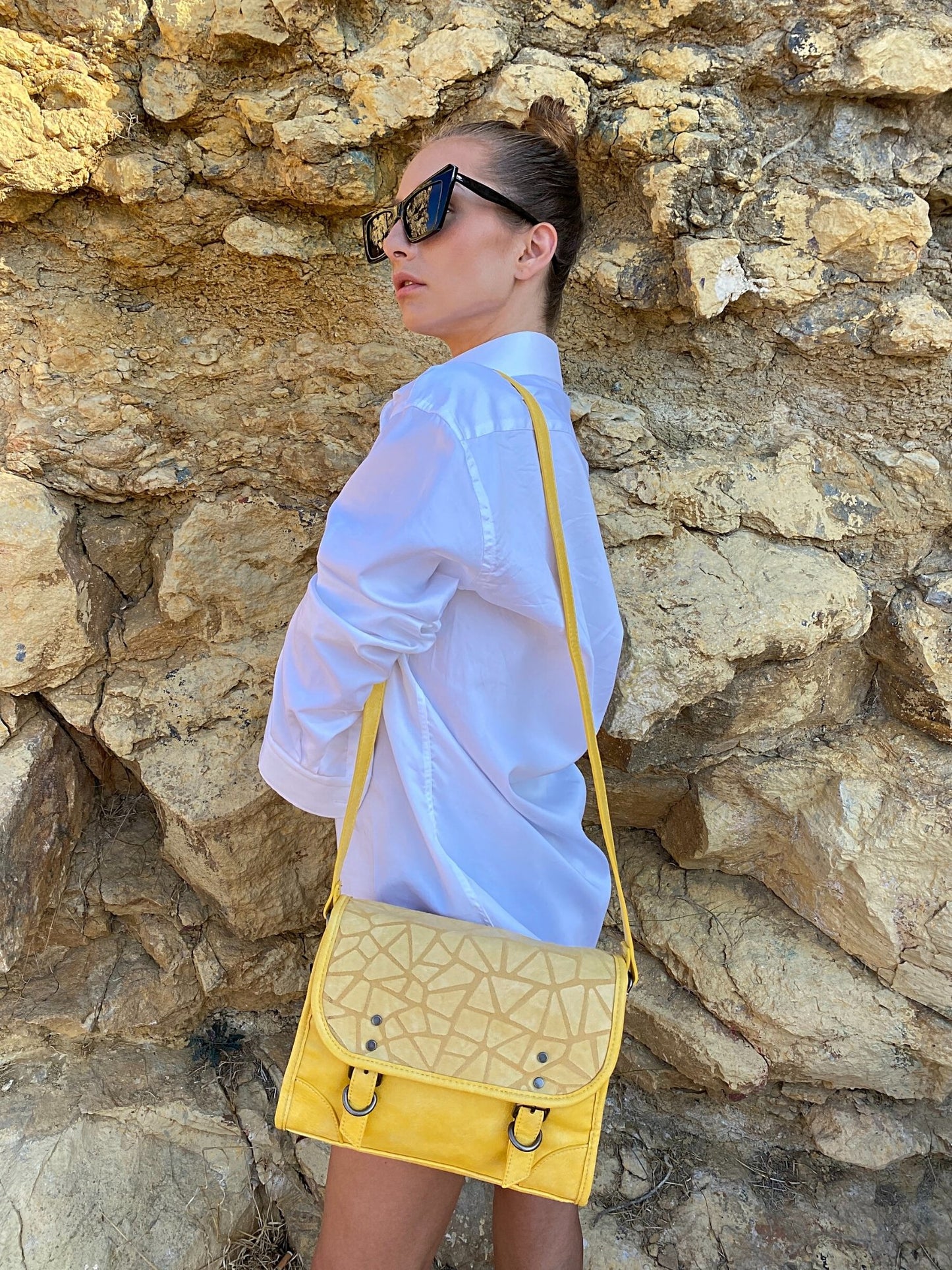 Crossbody-taske i gul