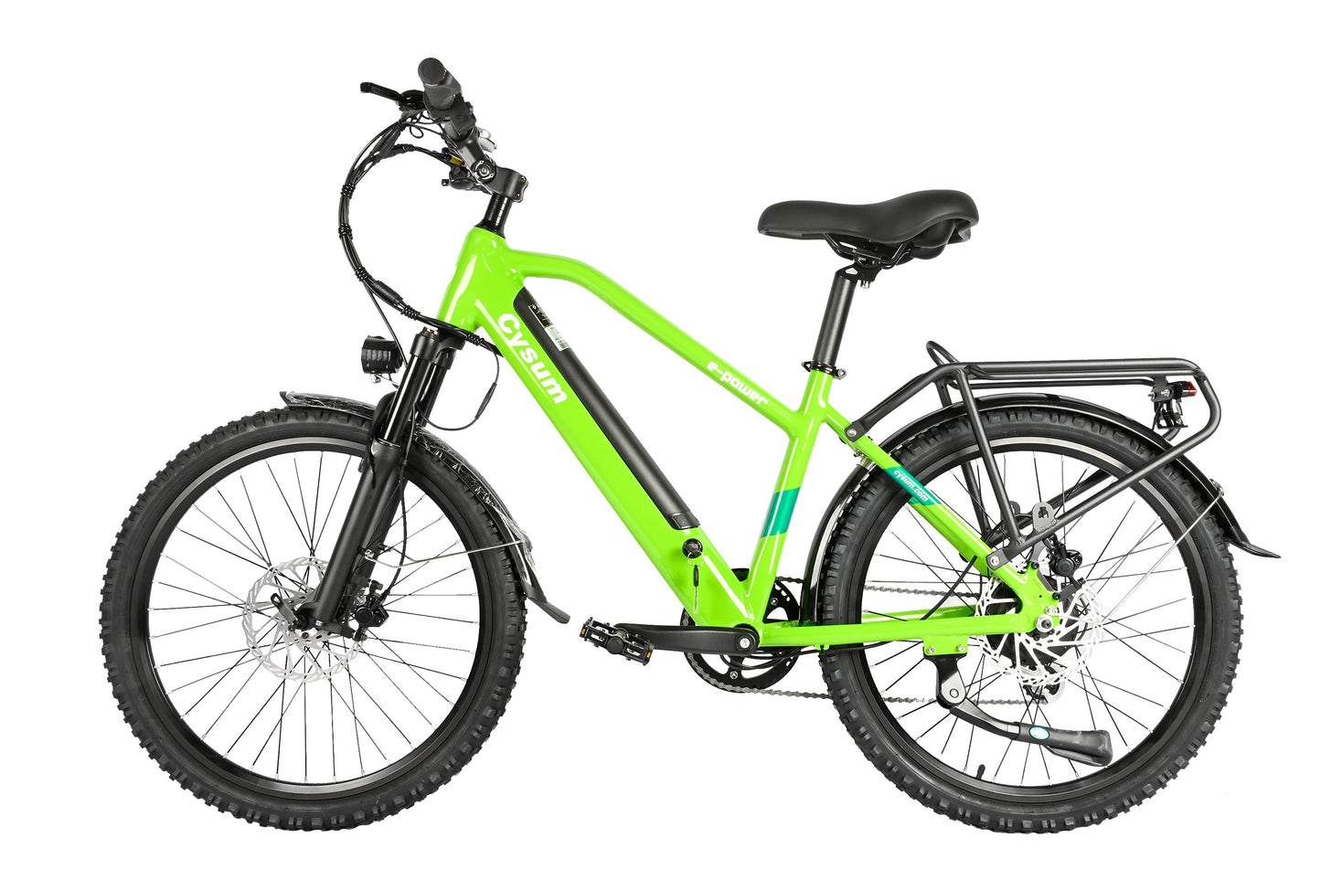 CYSUM Hoody elektrisk mountainbike til teenagere - 24 tommer dæk, 250 watt,