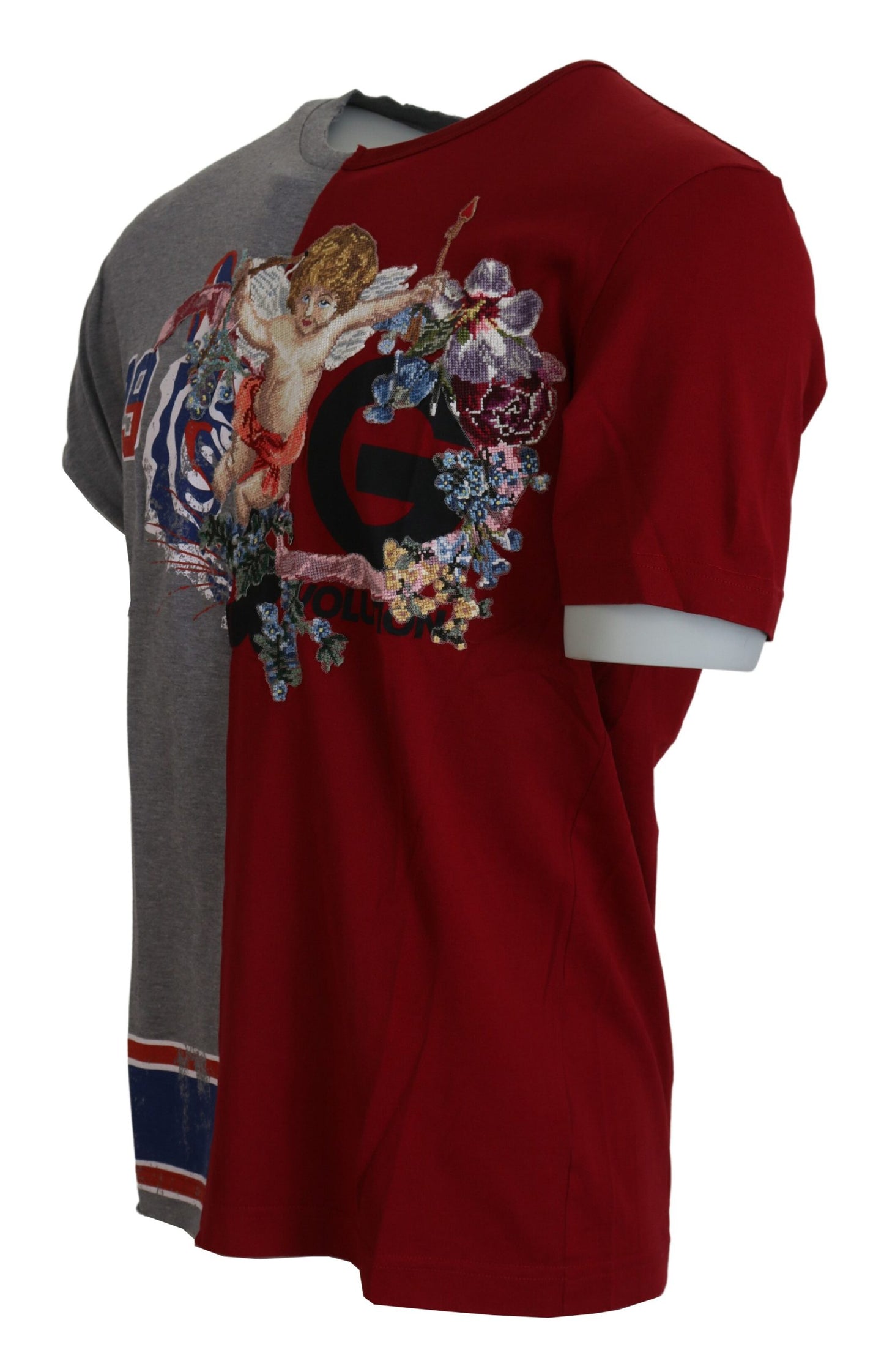 Red Gray Two Model DG Angel Crewneck T-shirt