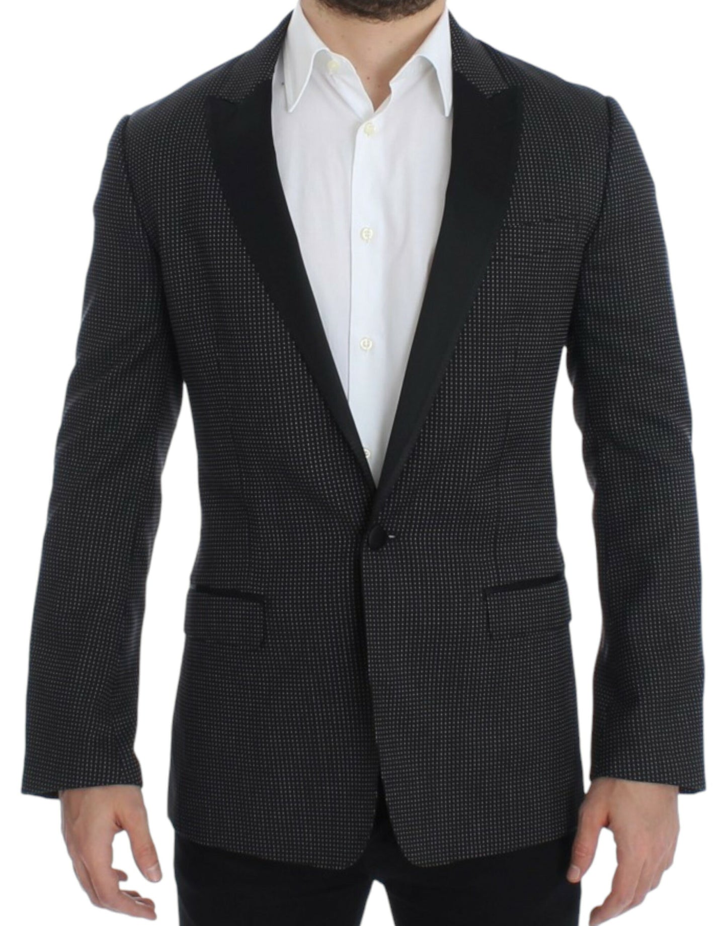 Dark Gray Wool Silk Slim MARTINI Jacket Blazer
