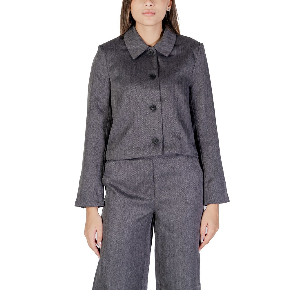 Gray Polyester Blazer