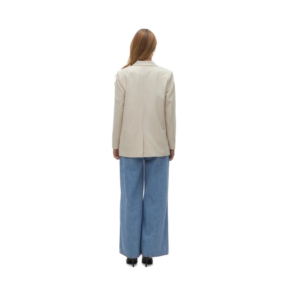Beige Polyester Blazer