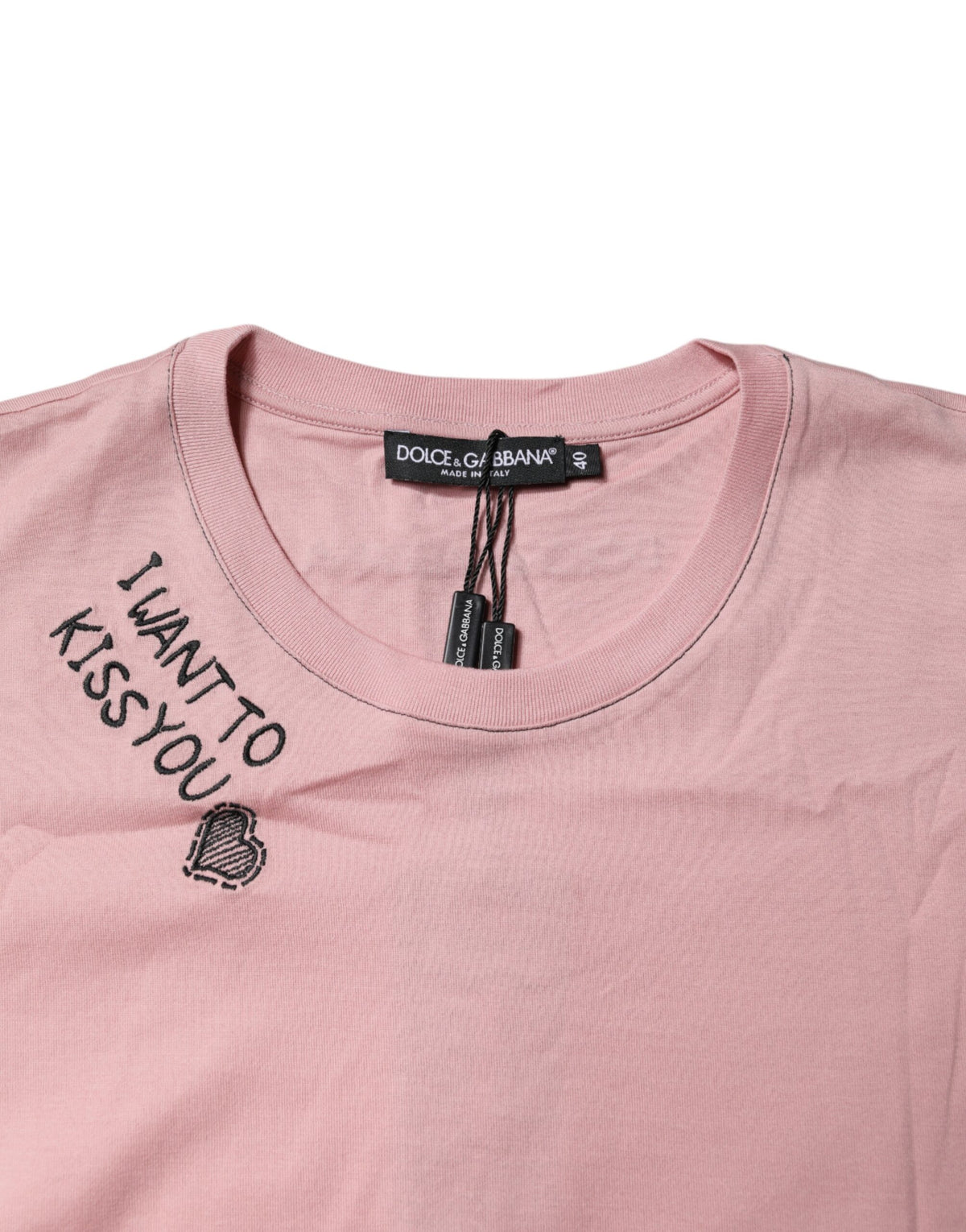 Pink Logo Print Cotton Crew Neck T-shirt