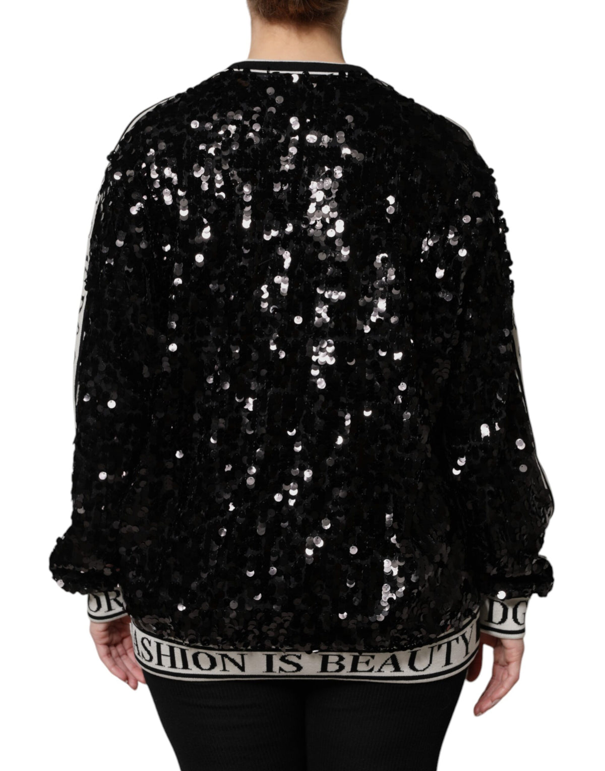Black DG Queen Sequin Pullover Sweater