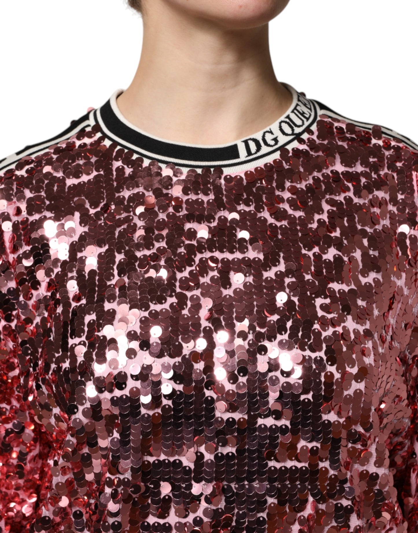 Pink DG Queen Sequin Pullover Sweater