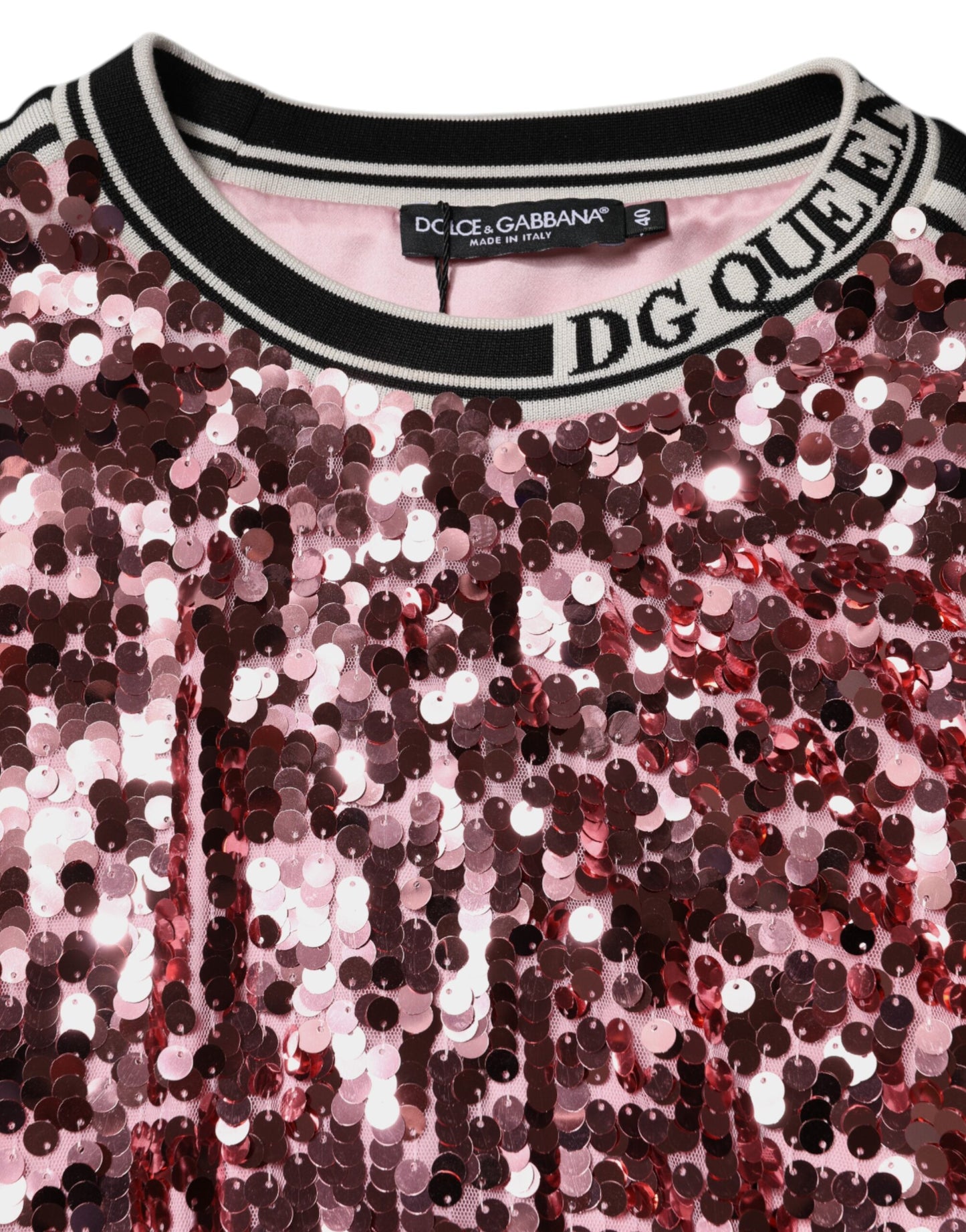 Pink DG Queen Sequin Pullover Sweater