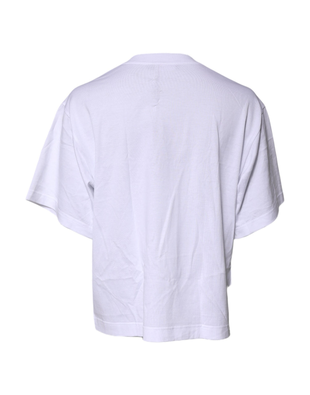 White Printed Round Neck Top Cotton T-shirt