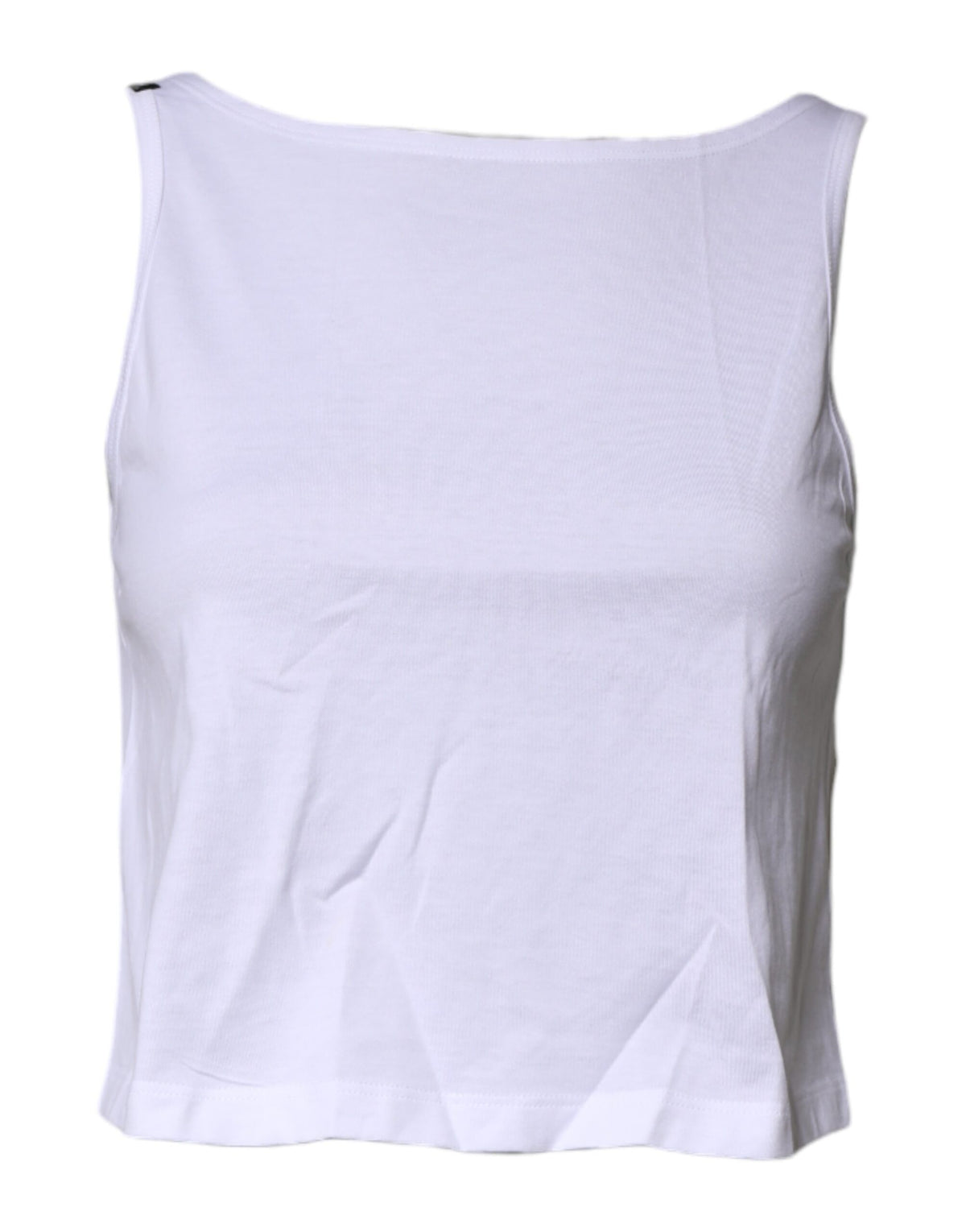 White Cotton Sleeveless Round Neck Tank Top