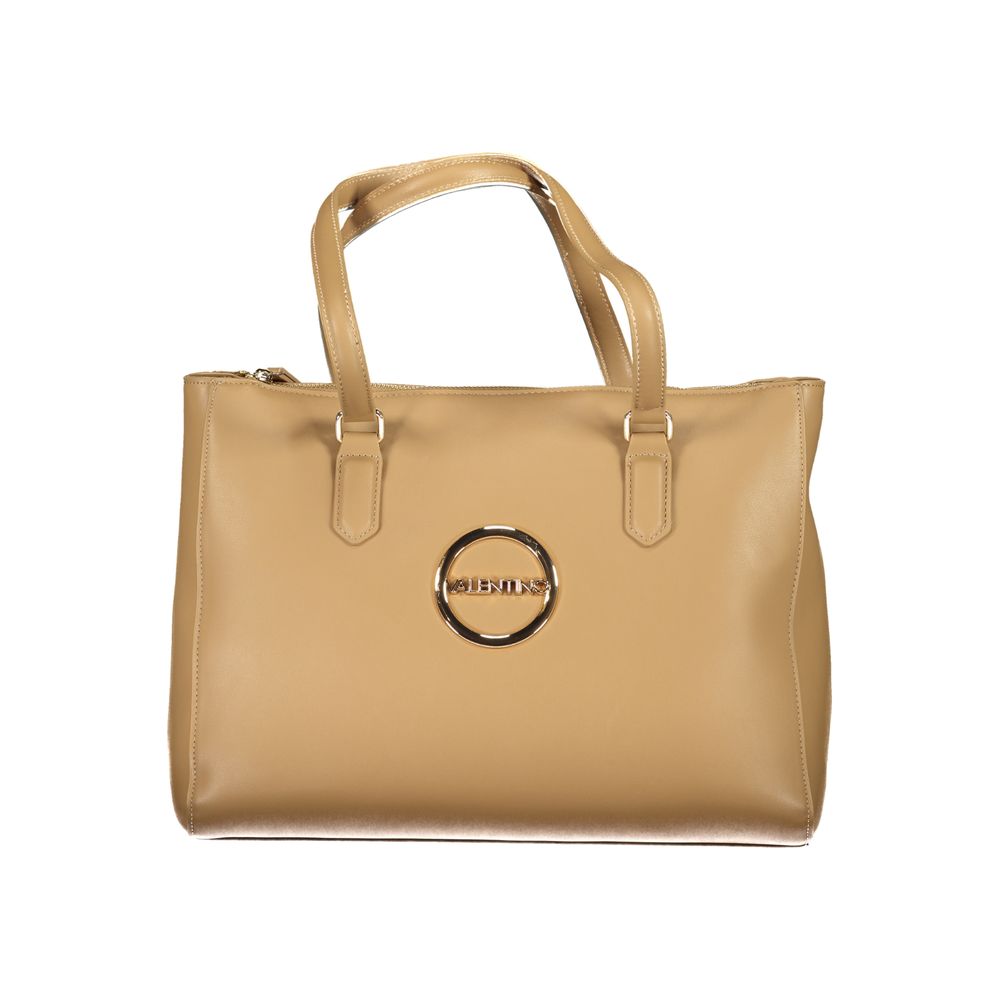 Beige Polyurethane Women's Bag