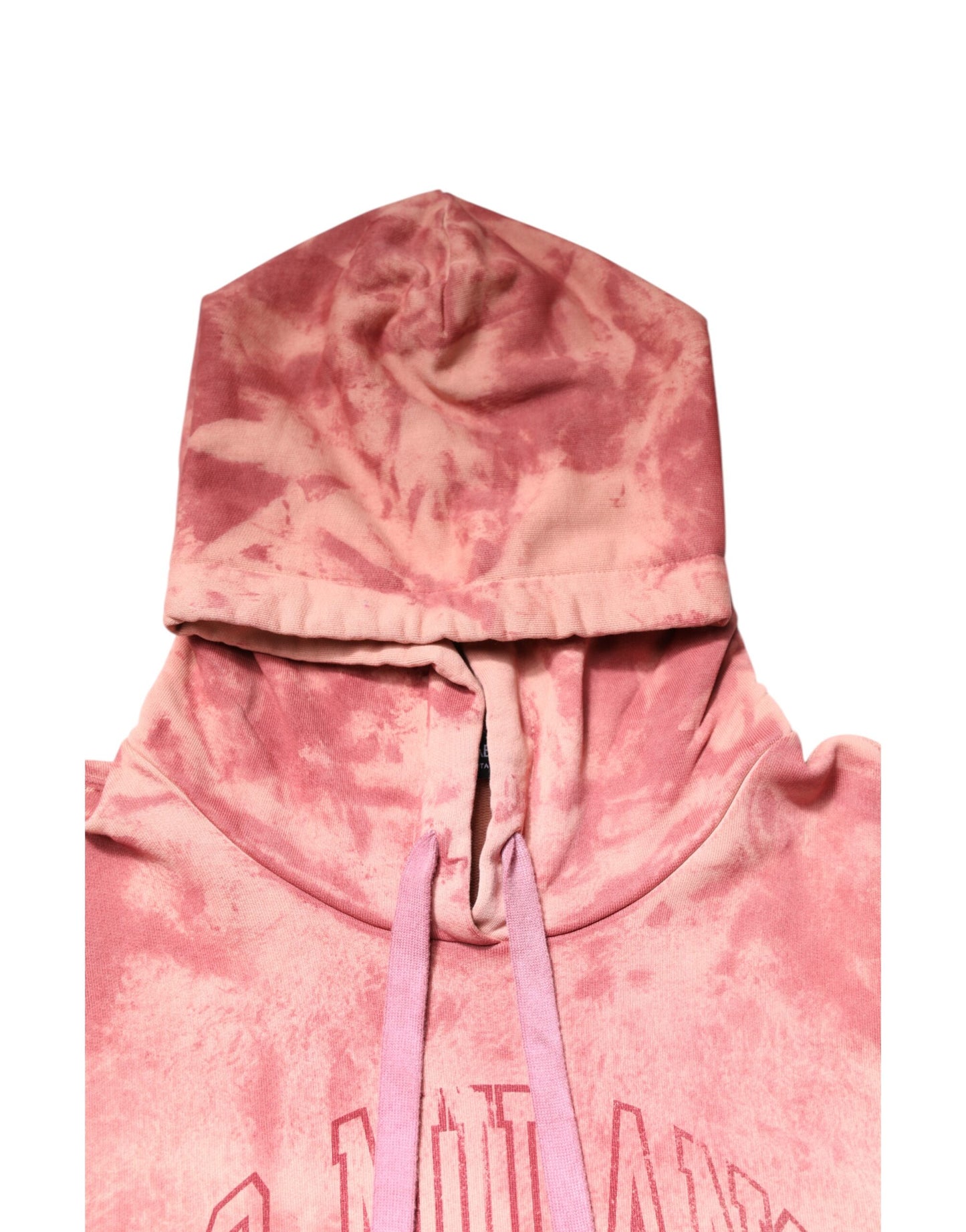 Pink Wash DG MILANO Hooded Pullover Sweater