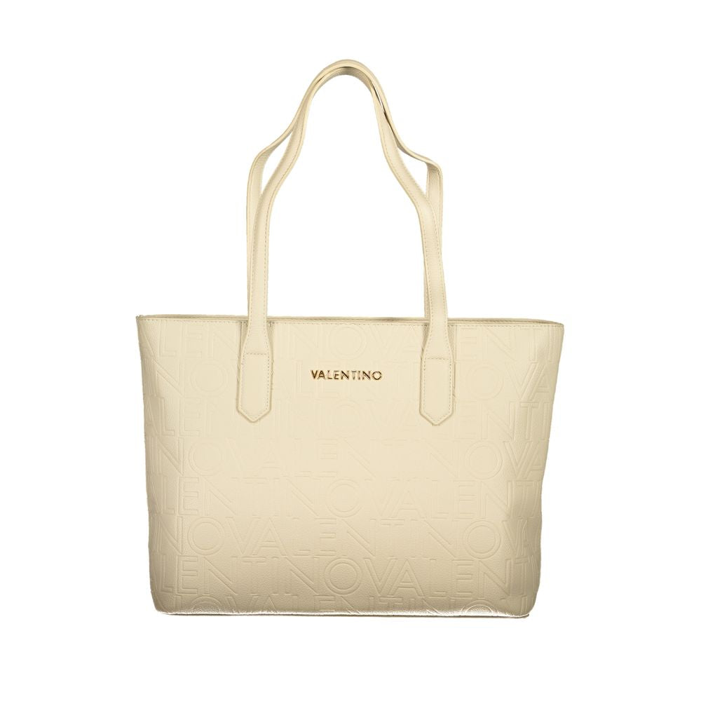 Beige Polyurethane Women's Bag