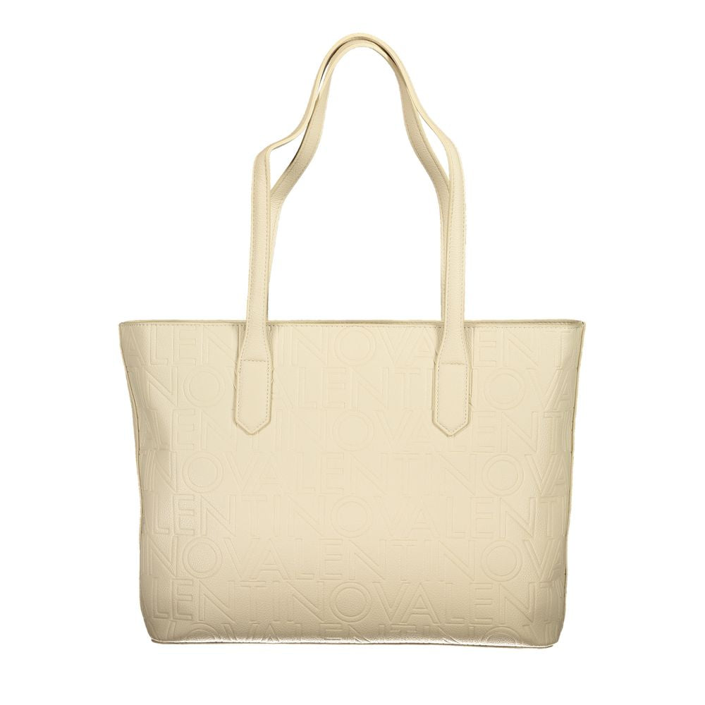 Beige Polyurethane Women's Bag
