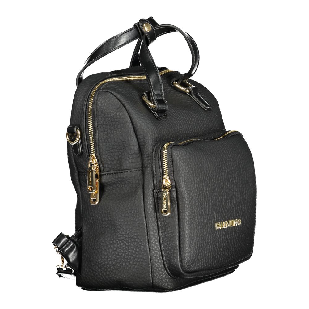 Black Polyurethane Women's Backpack