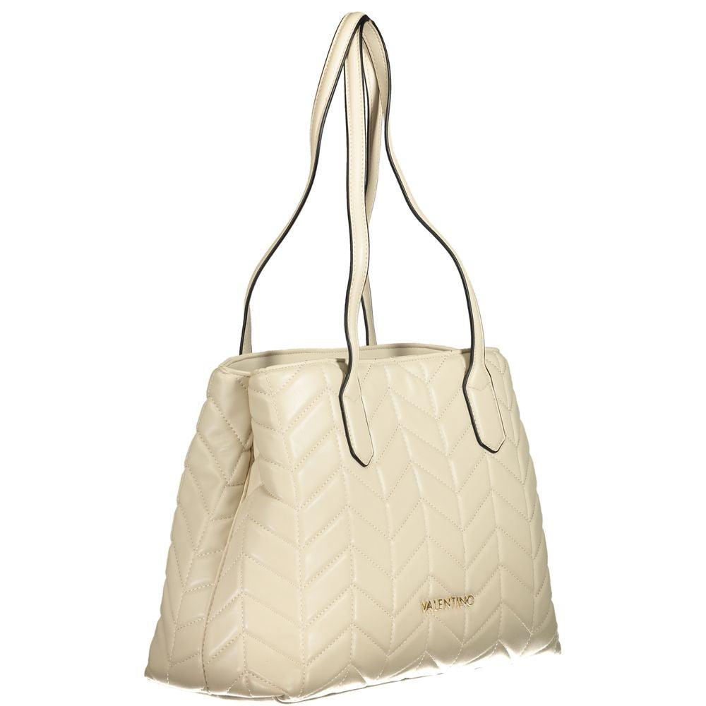 Beige Polyurethane Women's Bag