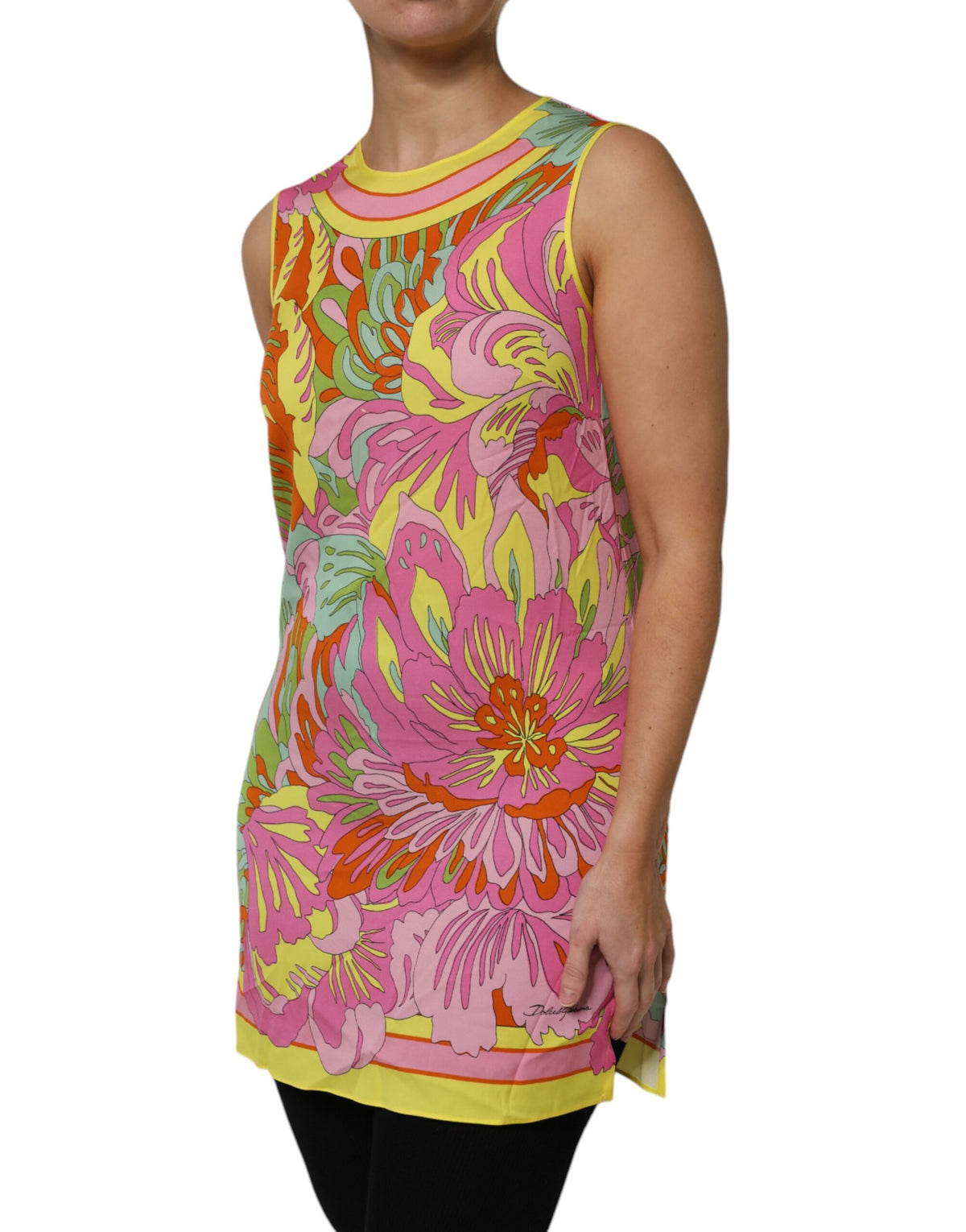 Multicolor Floral Roundneck Sleeveless Top