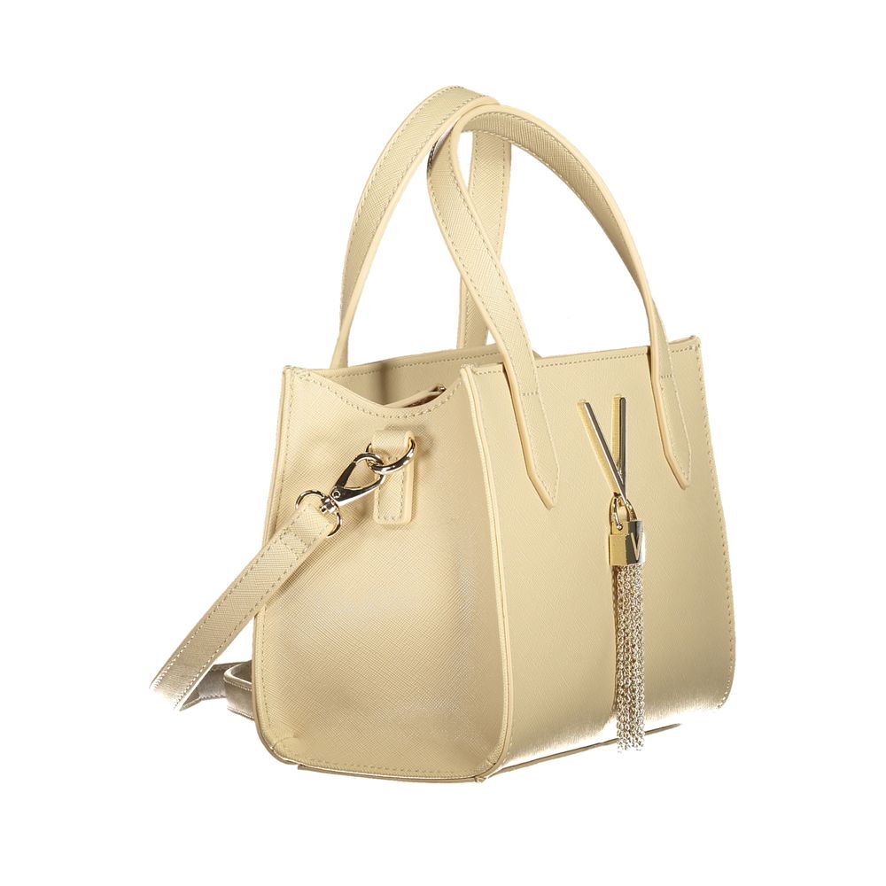 Beige Polyurethane Womens Bag