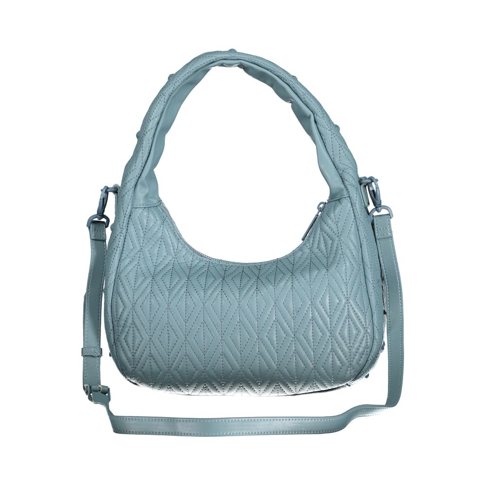 Blue Polyurethane Women's Bag