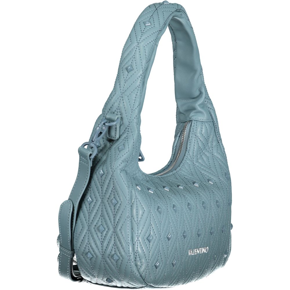 Blue Polyurethane Women's Bag