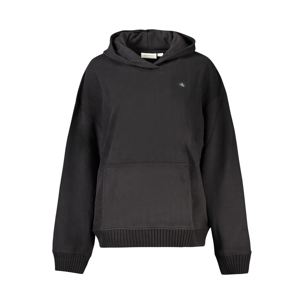 Black Cotton Women Sweatshirt