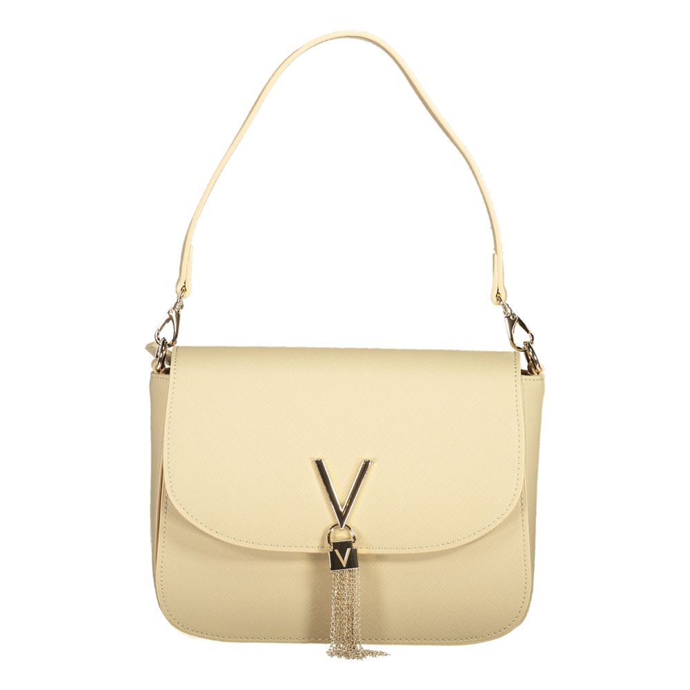 Beige Polyurethane Women Bag