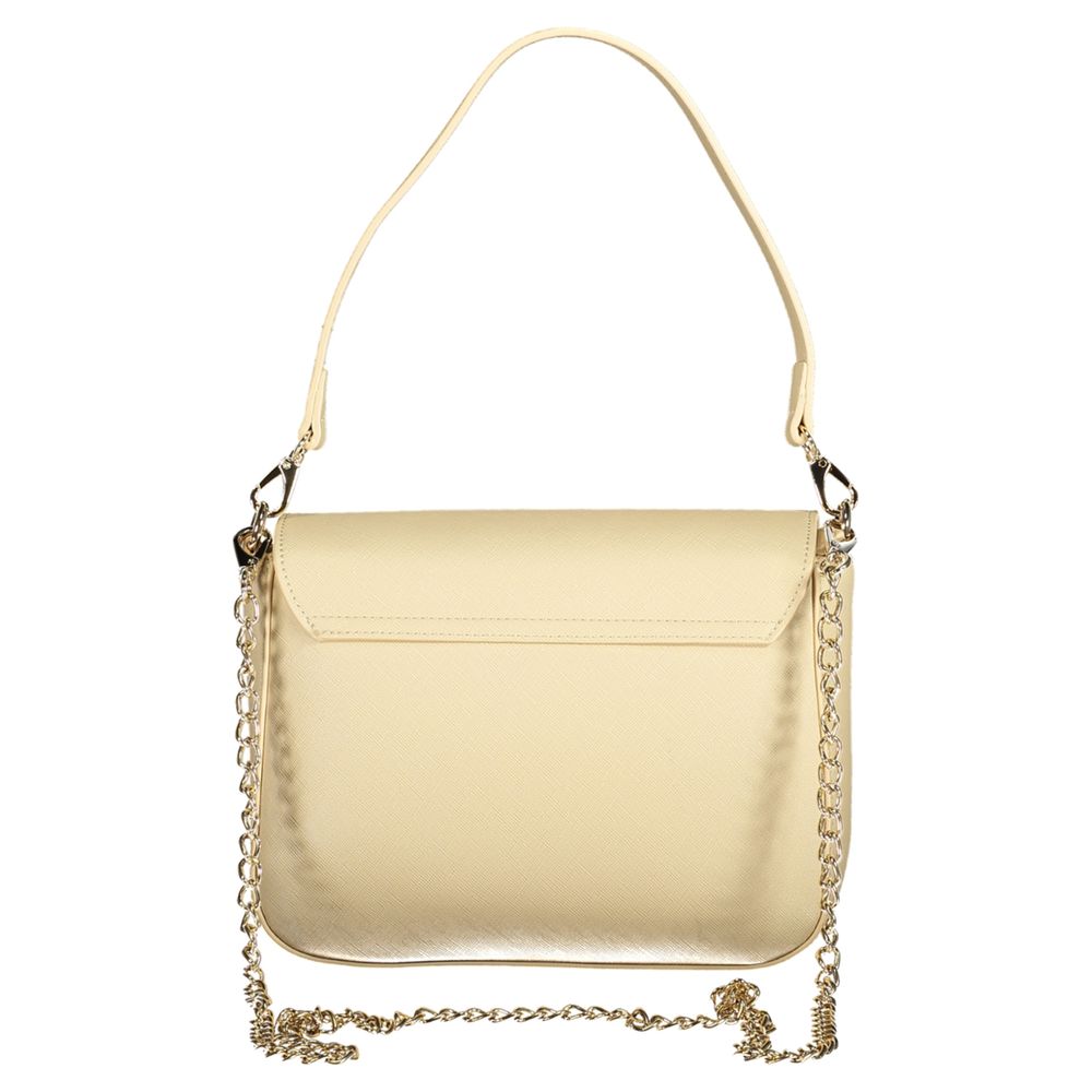Beige Polyurethane Women Bag