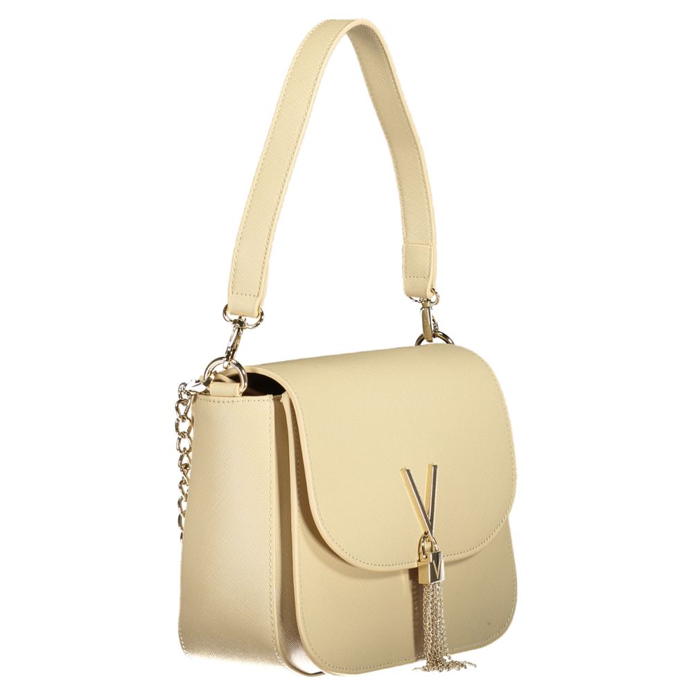 Beige Polyurethane Women Bag