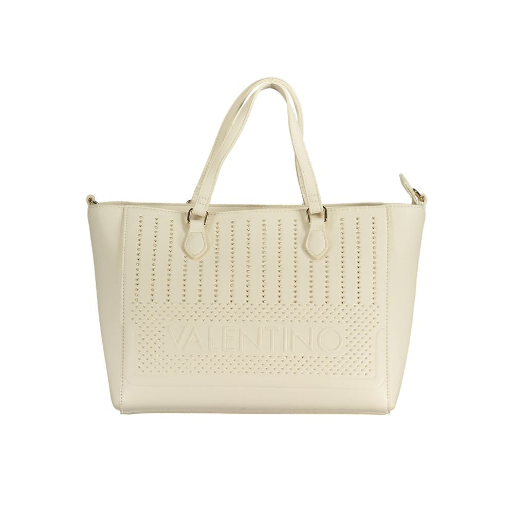 White Polyurethane Womens Bag with Handles