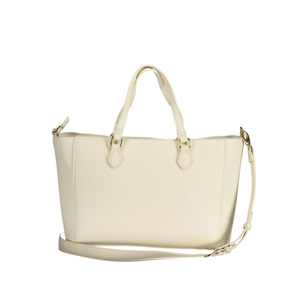 White Polyurethane Womens Bag with Handles