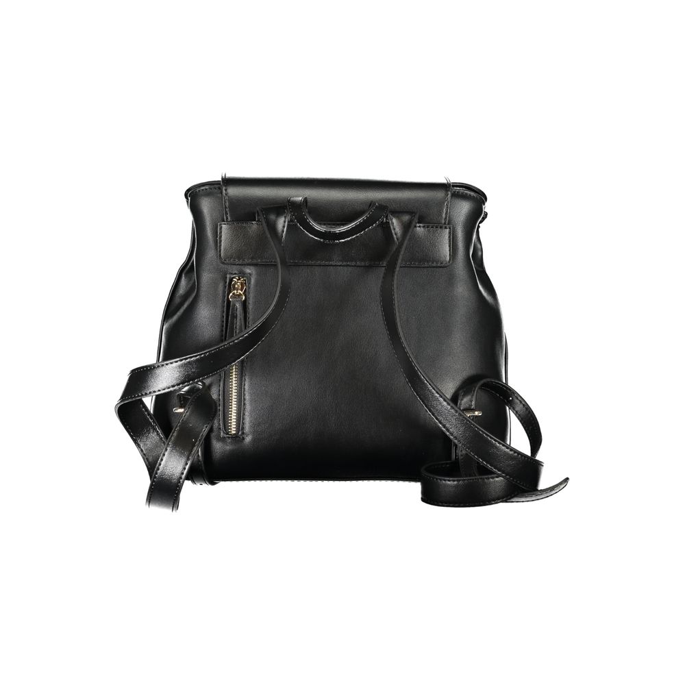 Black Polyurethane Women's Backpack