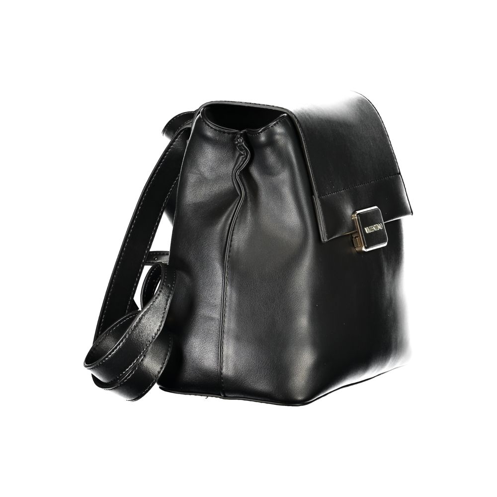 Black Polyurethane Women's Backpack