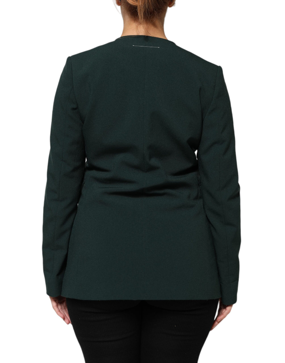 Green Single Breasted One Button Coat Jacket