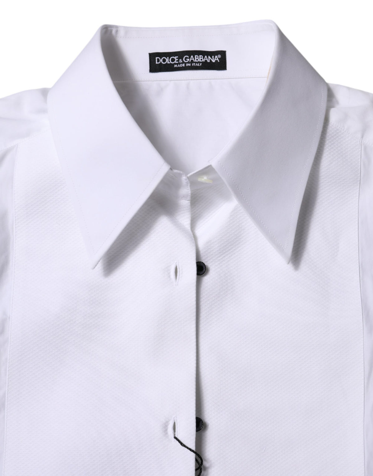 White Cotton Collared Short Sleeves Top