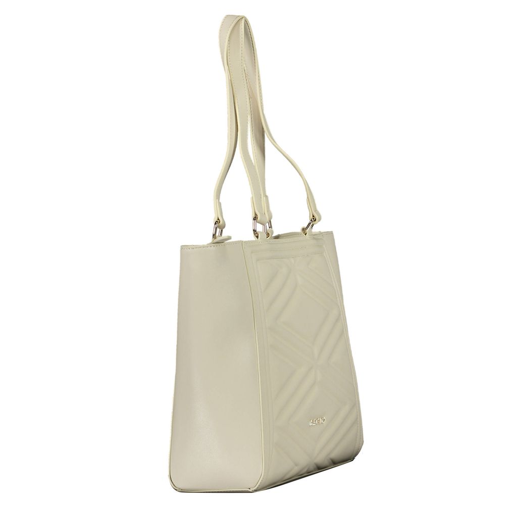 Beige Polyurethane Womens Bag
