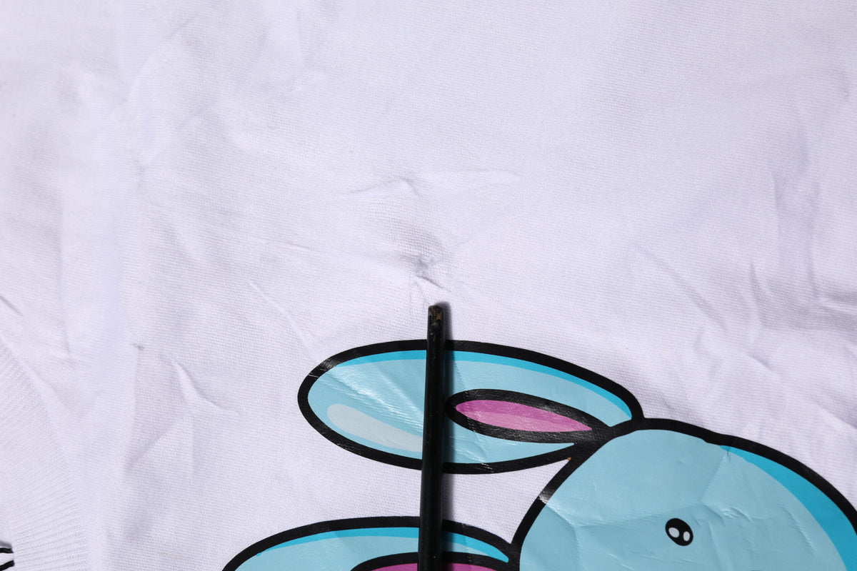 White Cotton Graphic Print Crew Neck T-shirt
