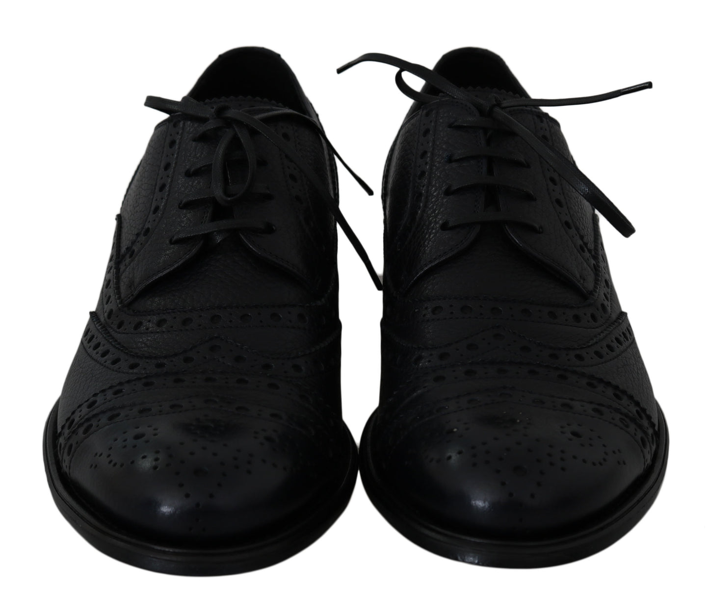 Blue Leather Wingtip Oxford Dress Shoes