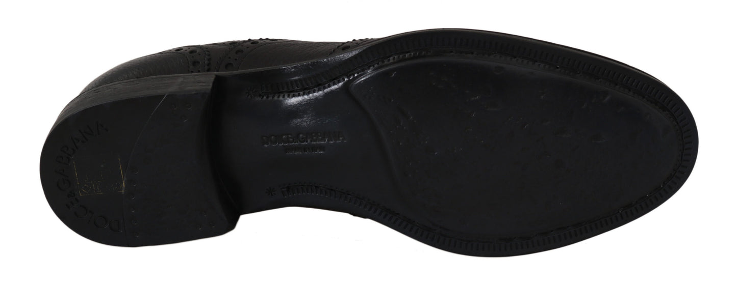 Blue Leather Wingtip Oxford Dress Shoes