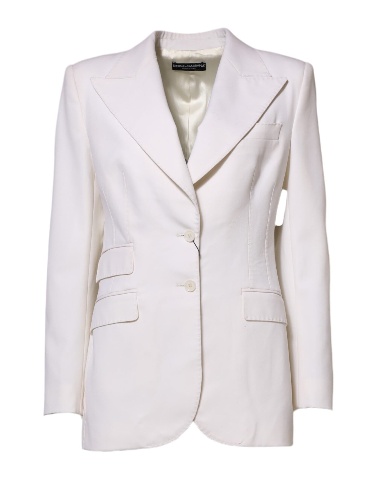 White Wool Single Breasted Women Coat Jacket