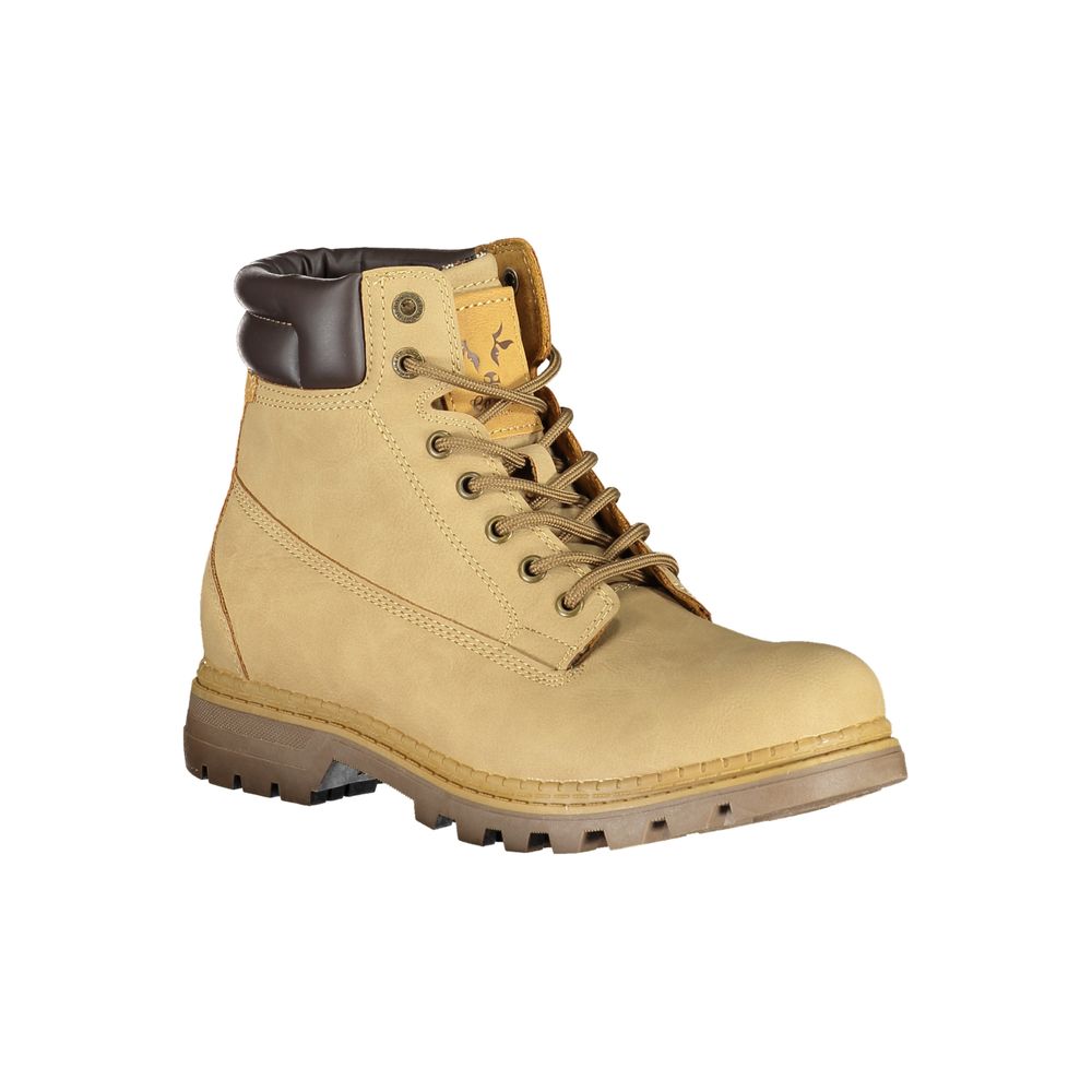 Beige Polyurethane Women Ankle Boot