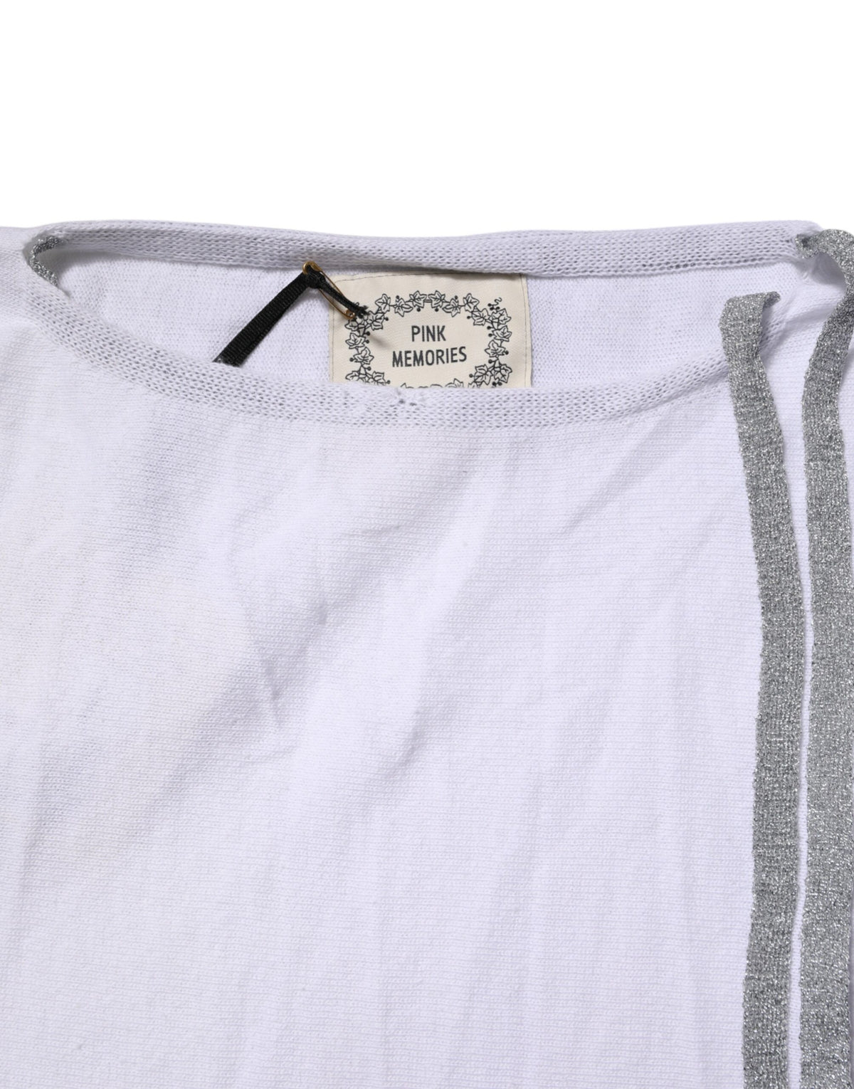 White Cotton Short Sleeves Round Neck Blouse Top
